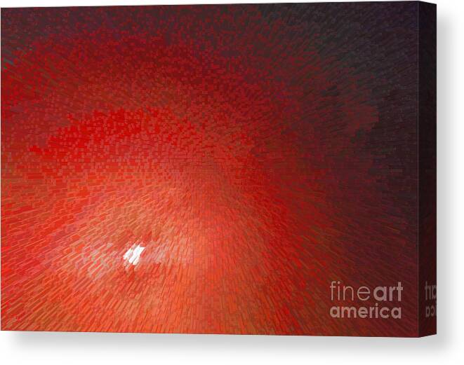 Digital Art Canvas Print featuring the photograph Red Moon Rising by Alys Caviness-Gober