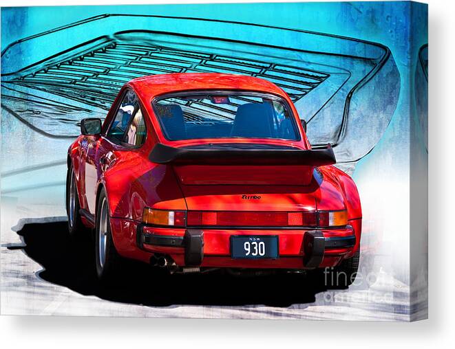 Red Canvas Print featuring the photograph Red Porsche 930 Turbo by Stuart Row