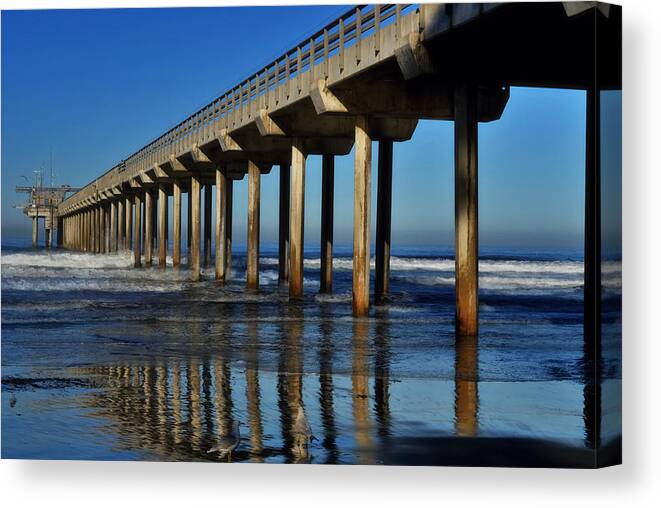 Scripps Pier Canvas Print featuring the photograph Research Pier- Scripps by See My Photos