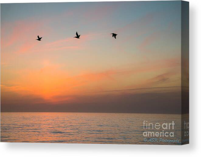 Sunset Canvas Print featuring the photograph Rhythm of the Sunset  by Amy S Klein