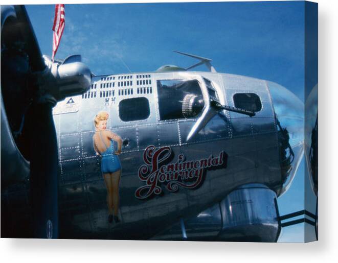 Airplanes Canvas Print featuring the photograph Rita B17 by Gary Brandes