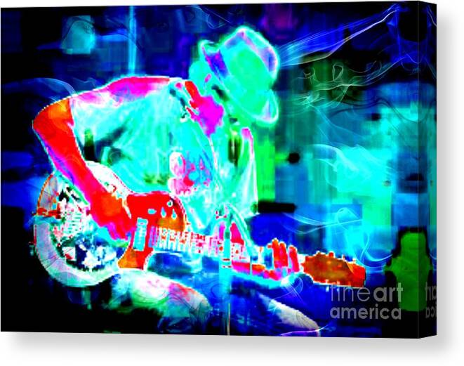 Digital Canvas Print featuring the digital art Rock Band by Steven Pipella