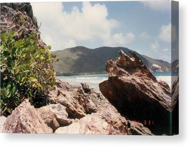 St.john Canvas Print featuring the photograph Rocks on the Beach by Robert Nickologianis