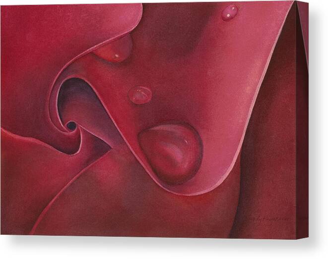 Rose Canvas Print featuring the painting Rose Drop by Sandy Haight