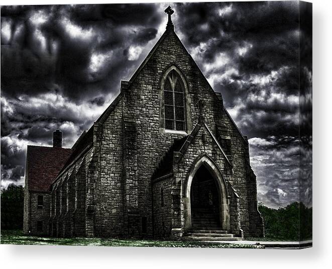 Gothic Canvas Print featuring the photograph Roseville Ohio Church by David Yocum