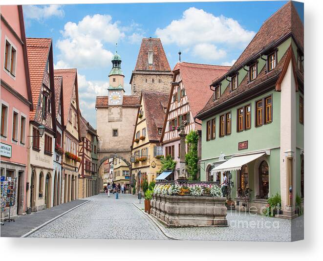 Ancient Canvas Print featuring the photograph Rothenburg ob der Tauber #3 by JR Photography