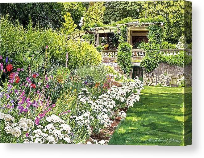 Gardens Canvas Print featuring the painting Royal Hatley Gardens by David Lloyd Glover