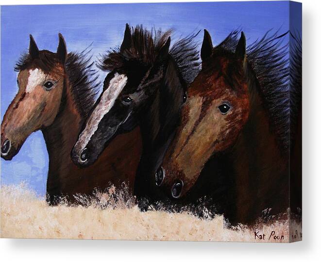 Horse Canvas Print featuring the painting Run With Endurance by Kat Poon