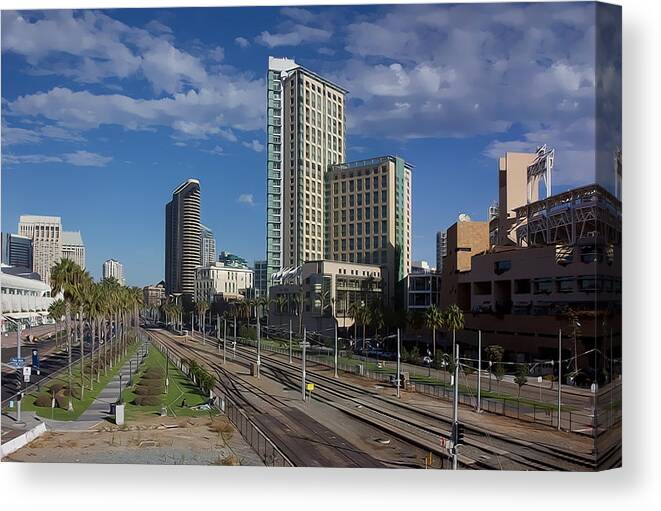 San Diego Canvas Print featuring the digital art San Diego by Photographic Art by Russel Ray Photos