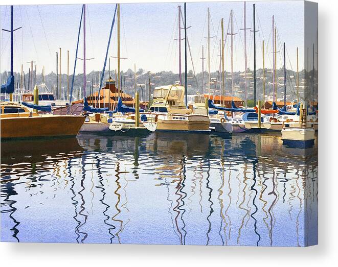 San Diego Canvas Print featuring the painting San Diego Yacht Club by Mary Helmreich