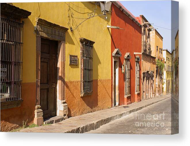 San Miguel De Allende Canvas Print featuring the photograph San Miguel Street Mexico by John Mitchell