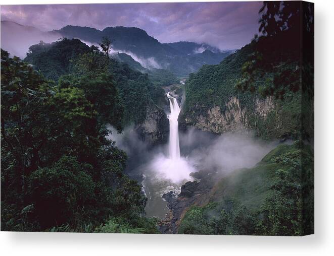Mp Canvas Print featuring the photograph San Rafael Falls On The Quijos River by Pete Oxford