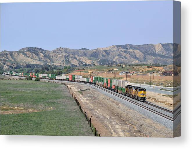 Union Pacific Canvas Print featuring the photograph San Timoteo1 by Ed Krimmer