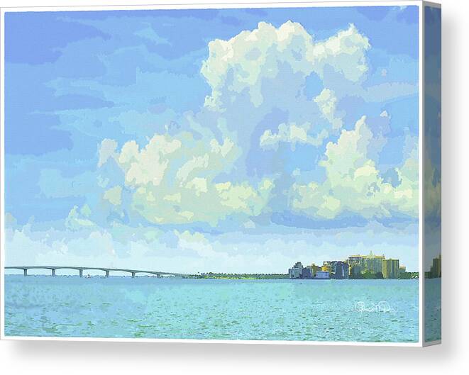 susan Molnar Canvas Print featuring the photograph Sarasota Skyline From Sarasota Bay by Susan Molnar