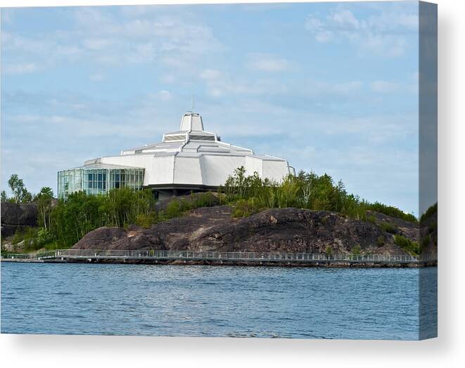 Canada Canvas Print featuring the photograph science center North in Sudbury Ontario Canada by Marek Poplawski