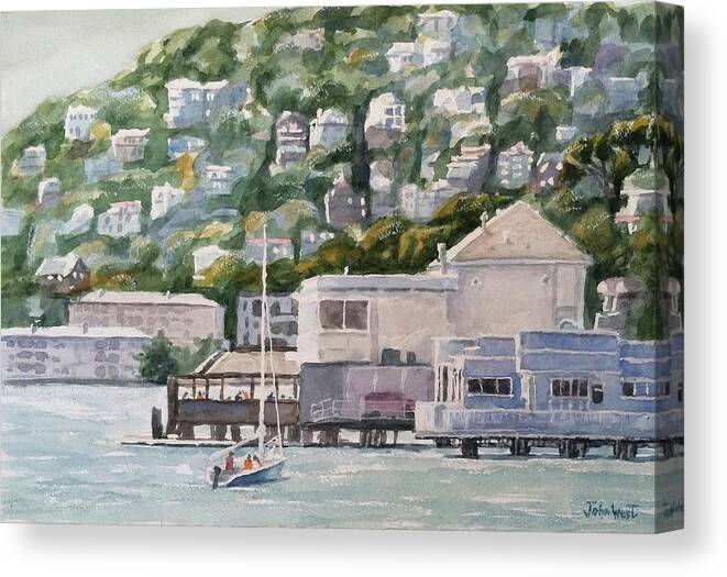 San Francisco Canvas Print featuring the painting Scoma's Sausalito by John West