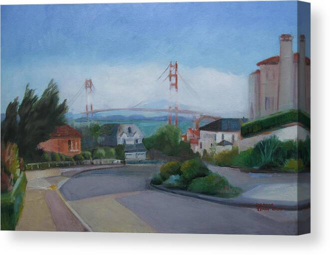 San Francisco Canvas Print featuring the painting Sea Cliff Area San Francisco by Suzanne Giuriati Cerny
