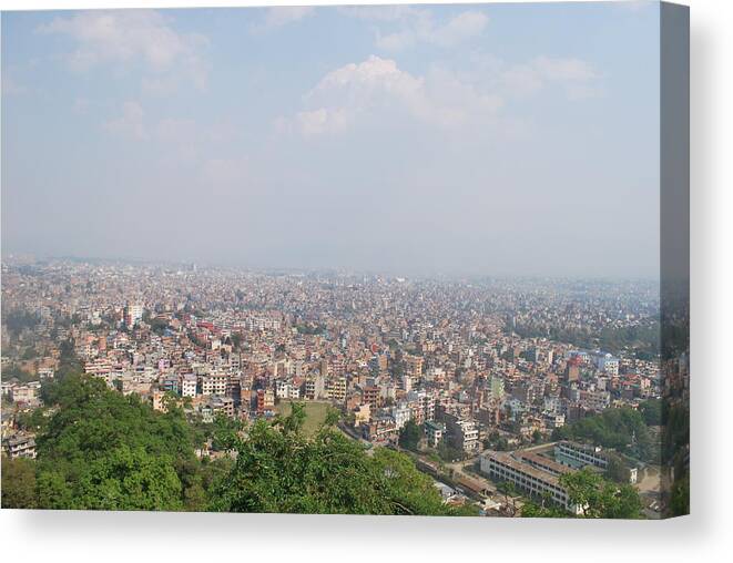 Nepal Canvas Print featuring the photograph Sea of Buildings by Caius Lacey
