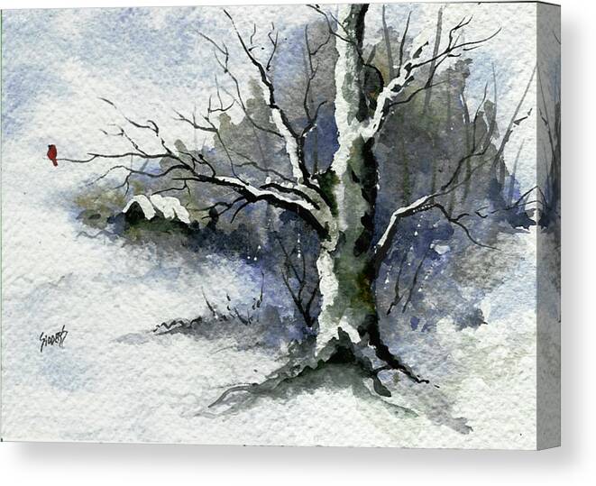 Tree Canvas Print featuring the painting Shelly's Tree by Sam Sidders