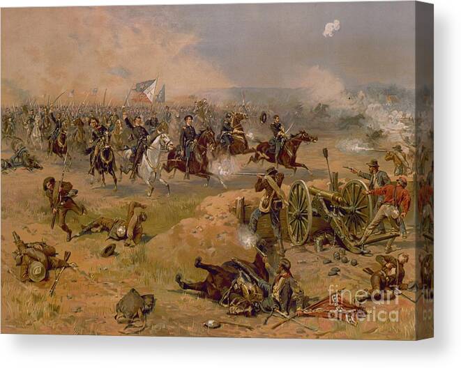 Military Canvas Print featuring the painting Sheridan's Final Charge at Winchester by American School
