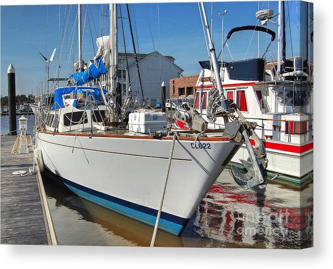 Boats Canvas Print featuring the photograph Shore Leave by Kathy Baccari