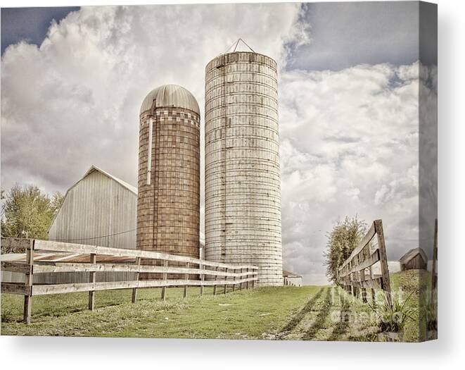 Silo Canvas Print featuring the photograph Side by Silo by Diane Enright