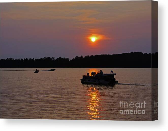 Sunset Canvas Print featuring the photograph Side Lake MN Sunset by Tina Hailey