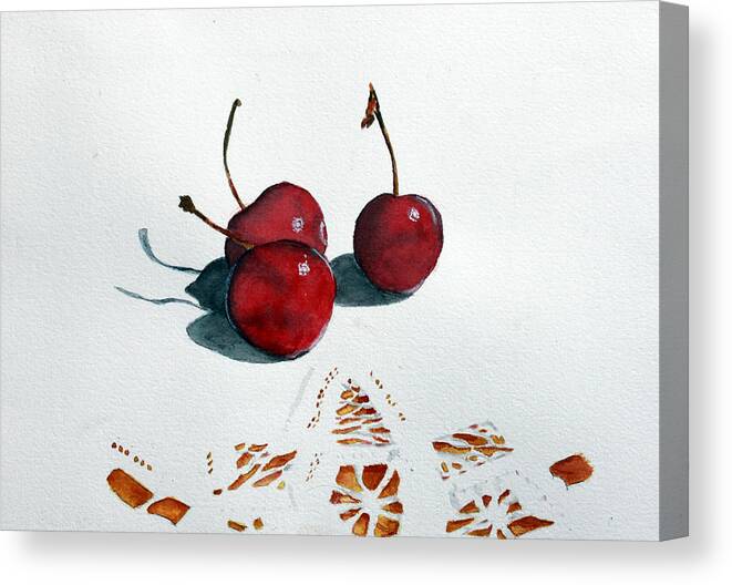 Cherries Canvas Print featuring the painting Simplicity by Christiane Kingsley