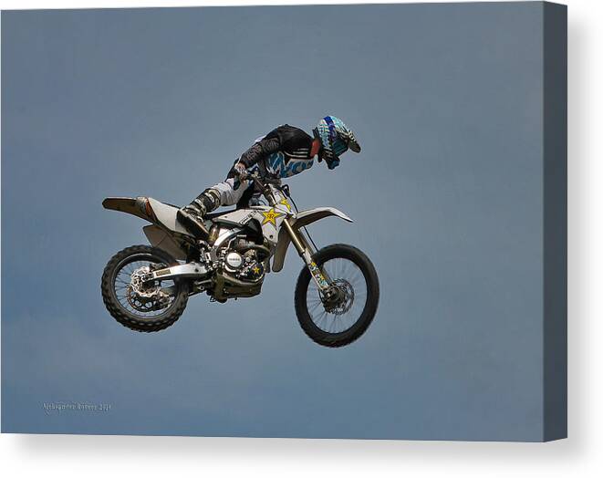 Motorcycle Canvas Print featuring the photograph Sky Rider 1 by Aleksander Rotner