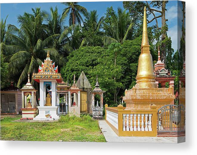 Tranquility Canvas Print featuring the photograph Small Stupas On Temple Grounds by Andrew Tb Tan