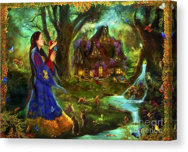 Aimee Stewart Canvas Print featuring the digital art Snow White by MGL Meiklejohn Graphics Licensing