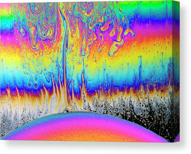 Thin Film Canvas Print featuring the photograph Soap Film Patterns by Paul Rapson
