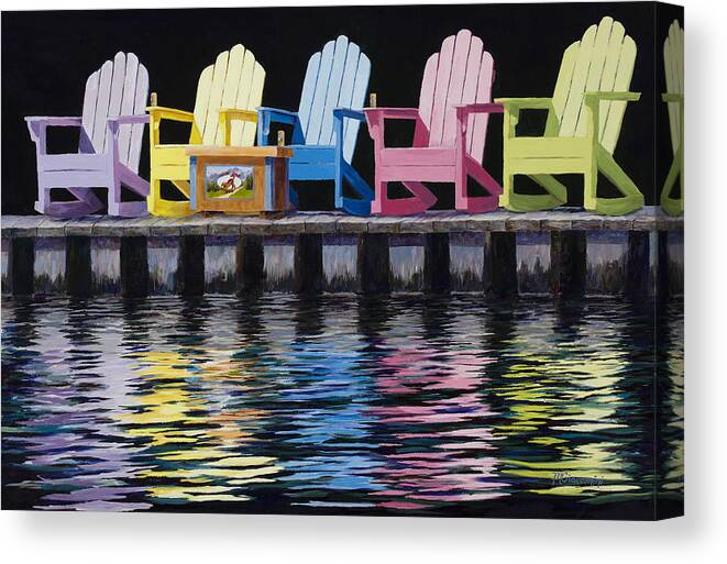 Adirondack Chair Canvas Print featuring the painting Sol by Mary Giacomini