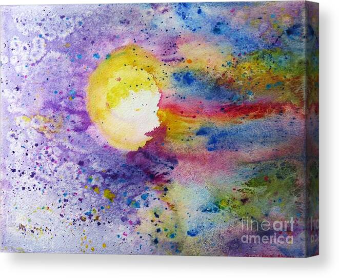 Solar Flair Canvas Print featuring the painting Solar Flair by Desiree Paquette