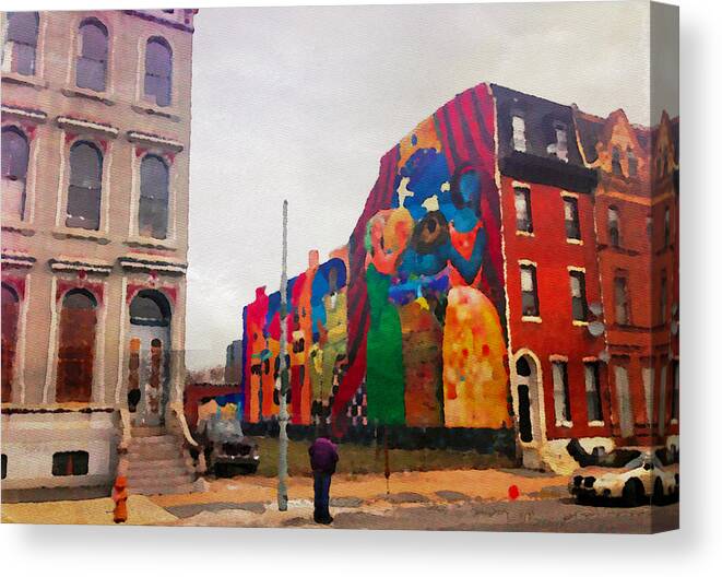 Mural Canvas Print featuring the photograph Some Color In Philly by Alice Gipson
