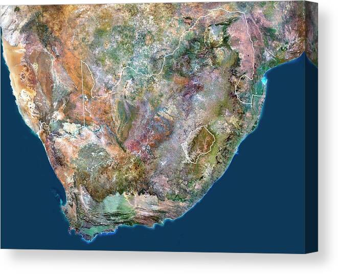 South Africa Canvas Print featuring the photograph South Africa by Planetobserver/science Photo Library