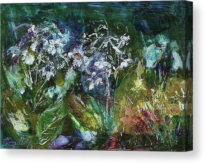 Floral Canvas Print featuring the painting Sparkle in the Shade by Mary Wolf