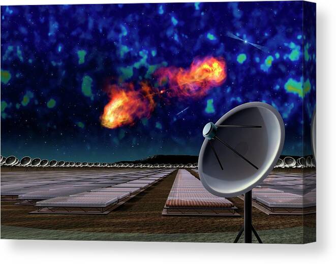 Square Kilometre Array Canvas Print featuring the photograph Square Kilometre Array Telescope by Lynette Cook/science Photo Library