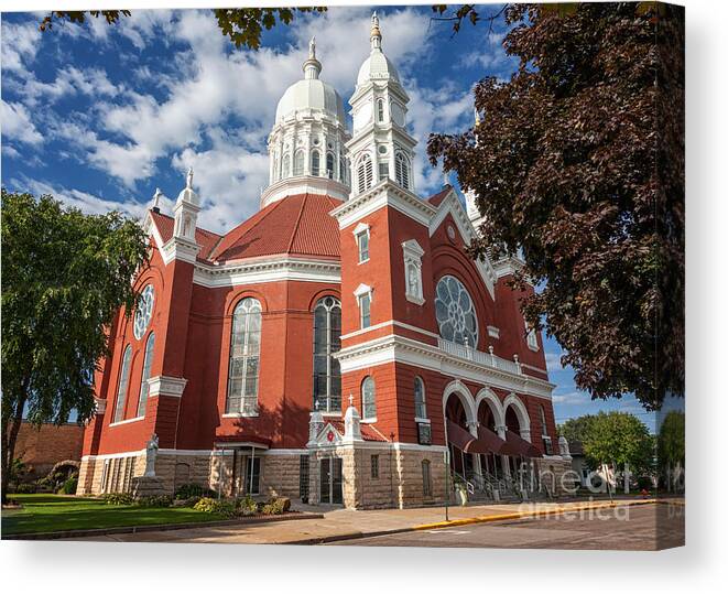 Basilica Of Saint Stanislaus Kostka Canvas Print featuring the photograph St. Stan's Front Full View by Kari Yearous