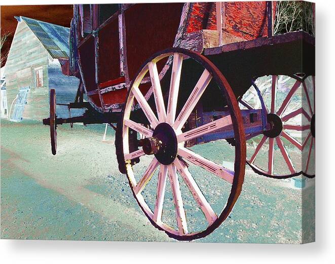 American West Canvas Print featuring the digital art Stage Coach 1 by Kae Cheatham