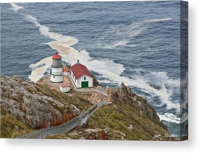 Architecture Canvas Print featuring the photograph Stairway Leading to Point Reyes Lighthouse by Jeff Goulden