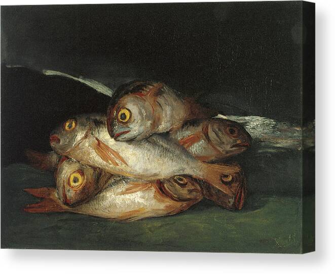 Fish Canvas Print featuring the painting Still Life with Golden Bream by Francisco De Goya