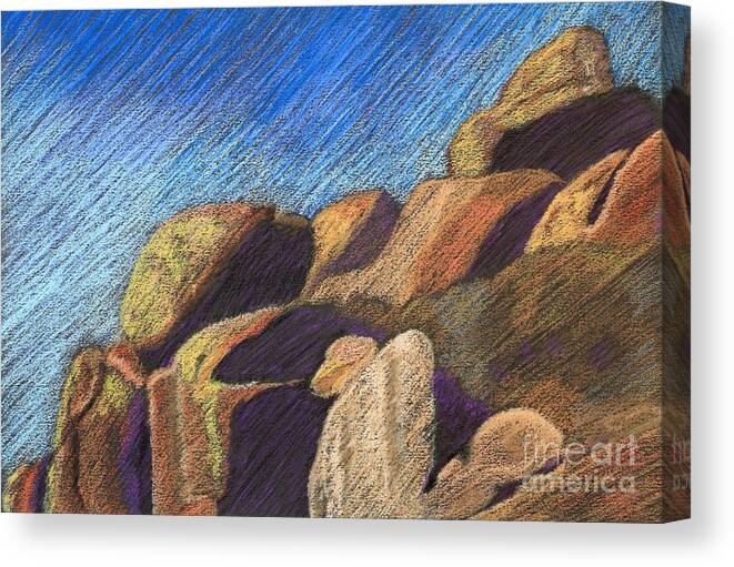 Art Canvas Print featuring the pastel Stone Formations by Pattie Calfy