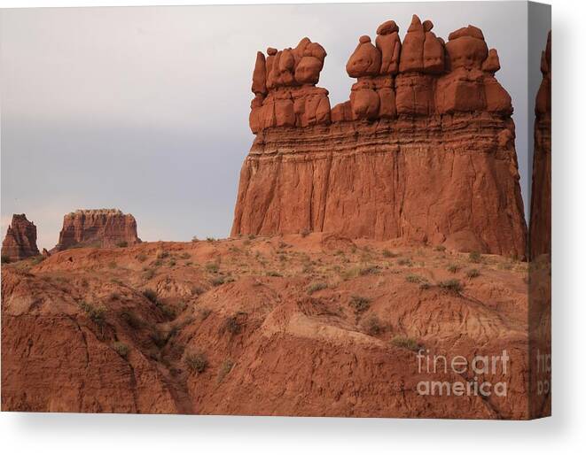 Goblin Valley Canvas Print featuring the photograph Storms On The Goblin Horizon by Adam Jewell