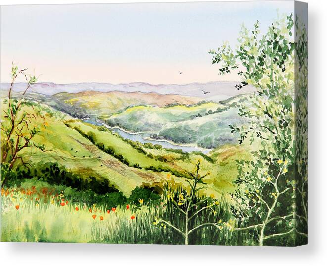 Inspiration Canvas Print featuring the painting Summer Landscape Inspiration Point Orinda California by Irina Sztukowski