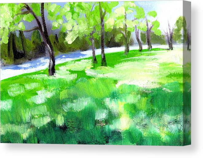 Landscape Canvas Print featuring the painting Summer Sunshine in South Carolina by Kerry Marquis