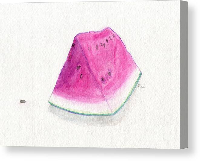 Summertime Watermelon Canvas Print featuring the painting Summertime Watermelon by Classic Visions Gallery
