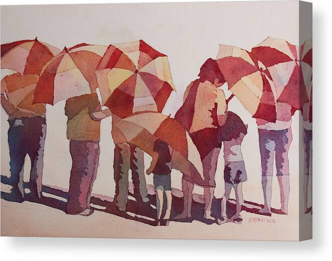 Parasol Canvas Print featuring the painting Sun Drenched Parasols by Jenny Armitage