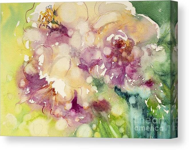 Rose Canvas Print featuring the painting Sundappled Rose by Judith Levins