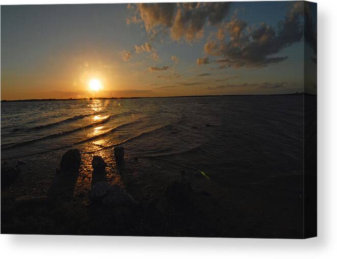 Seascape Canvas Print featuring the photograph Sunset Olivia Texas by Susan Moody